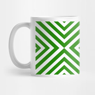 Abstract triangles geometric pattern - green and white. Mug